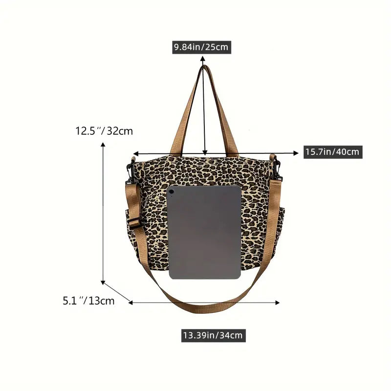 Flair. - Canvas crossbody bag in leopard print