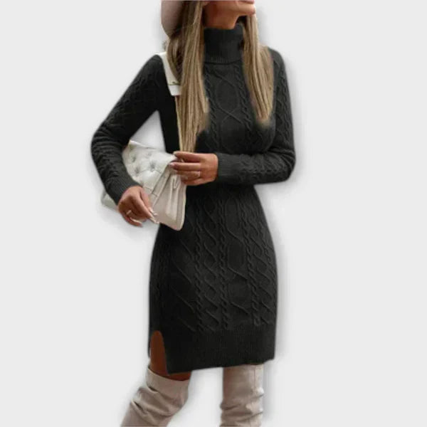 Elegant knitted winter dress