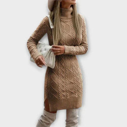 Elegant knitted winter dress