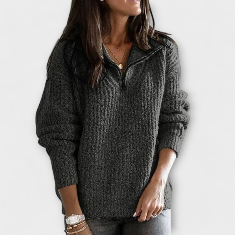 Half-zip knit sweater