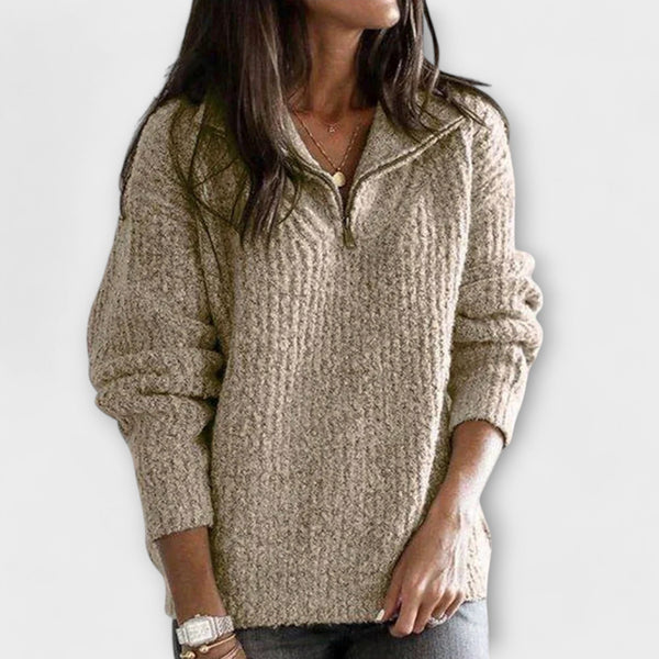 Half-zip knit sweater