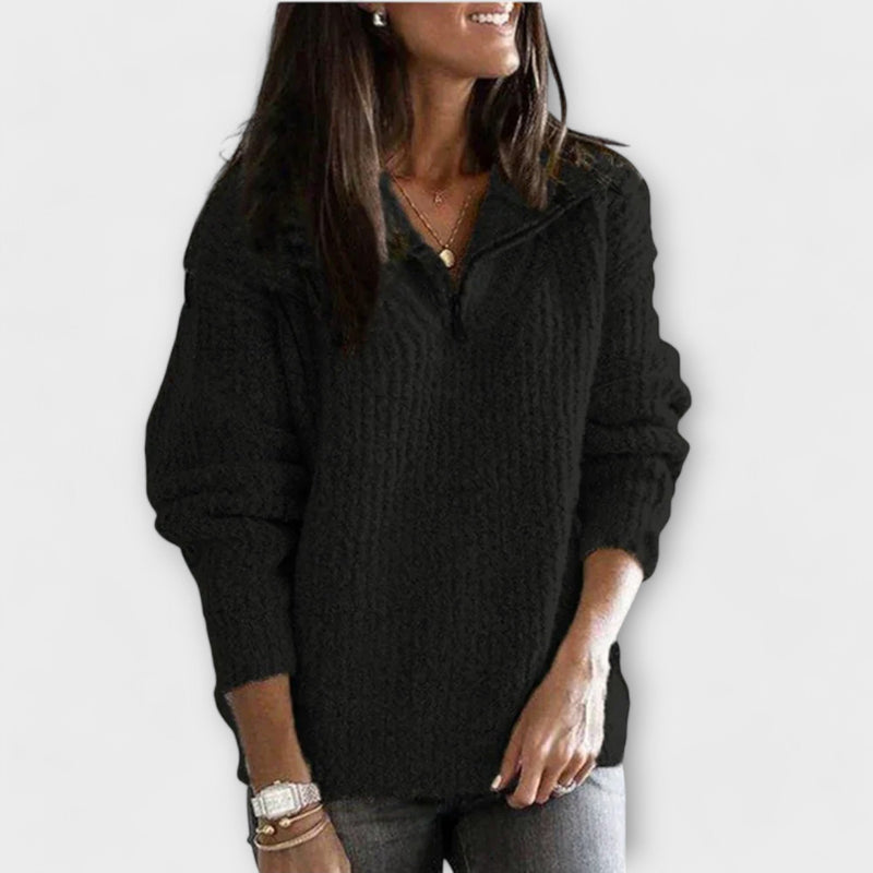 Half-zip knit sweater