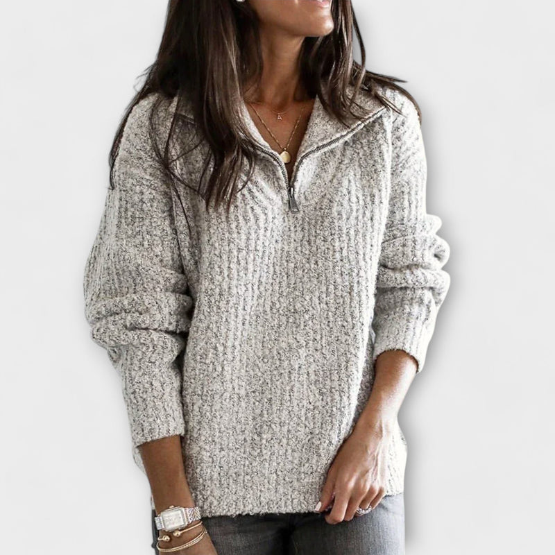 Half-zip knit sweater