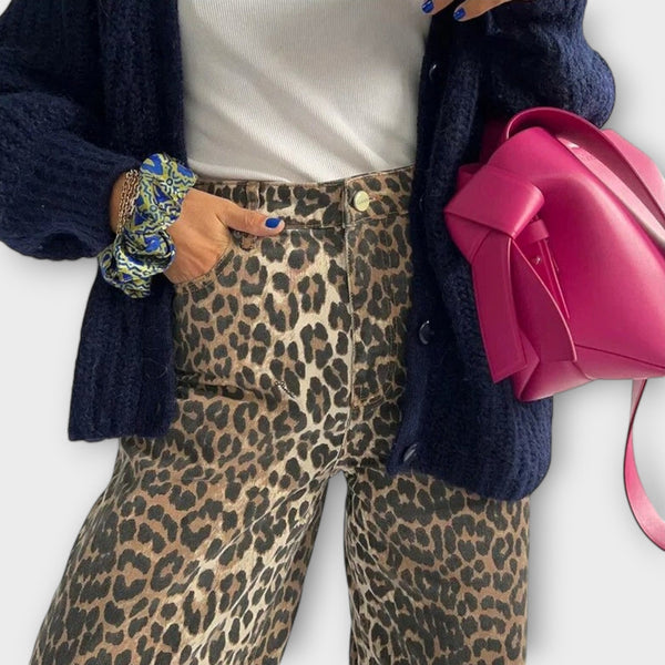 Chandra - Leopard print vintage jeans