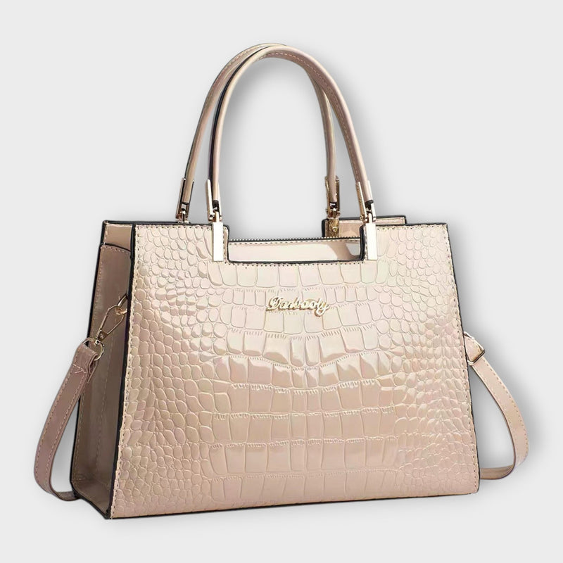 Flair. - Shiny crocodile leather pattern handbag