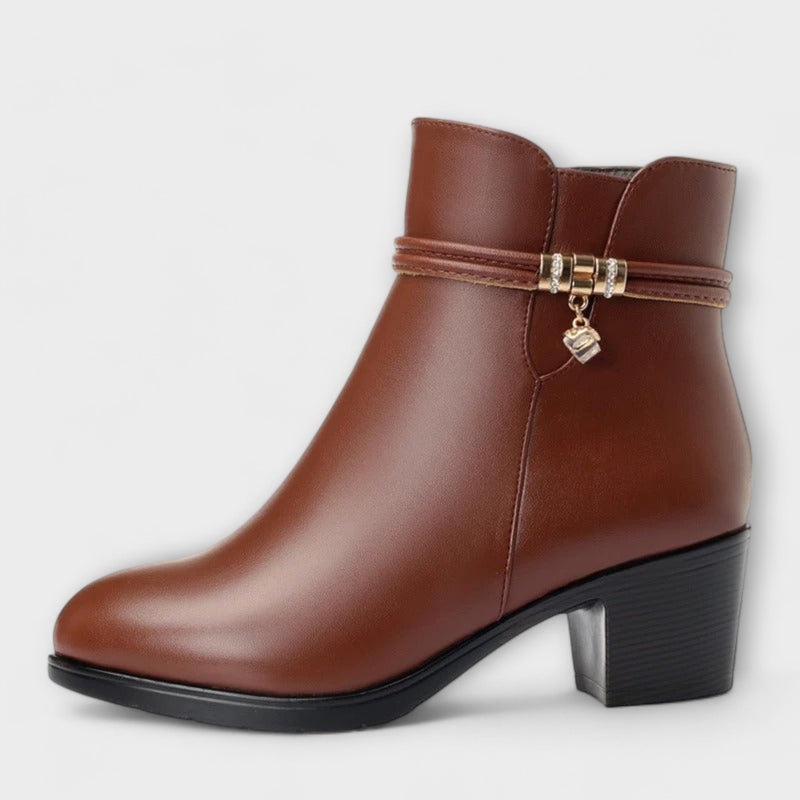 Frederika - Elegant winter boots with zipper and warm lining