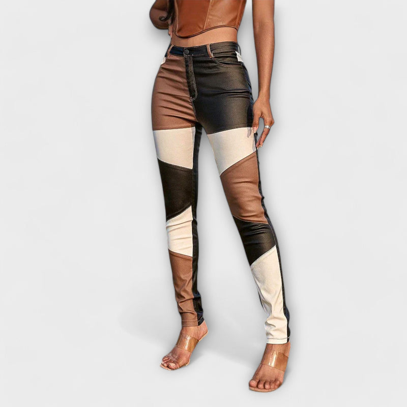 Calliope - Color block patterned tube pants