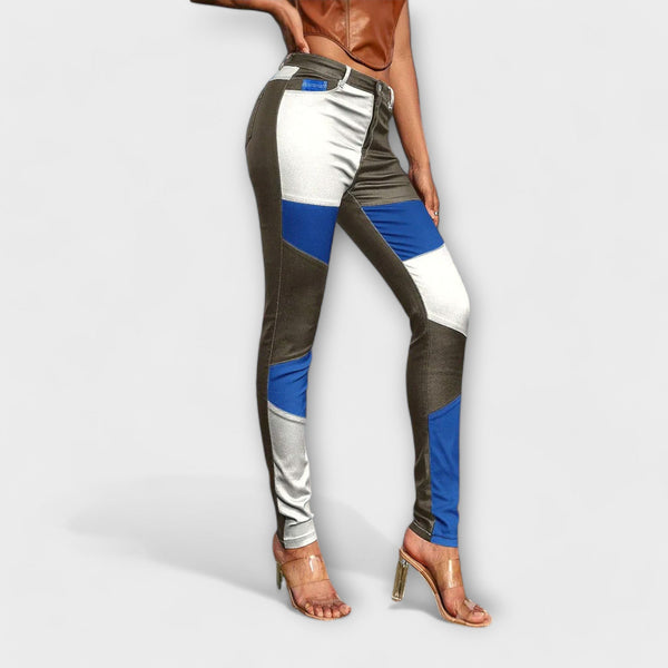 Calliope - Color block patterned tube pants