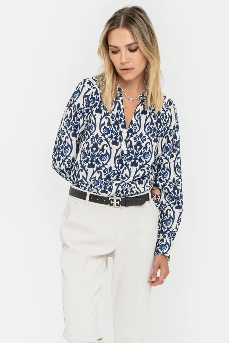 Blouse Ă motif bleu azur - Image 3
