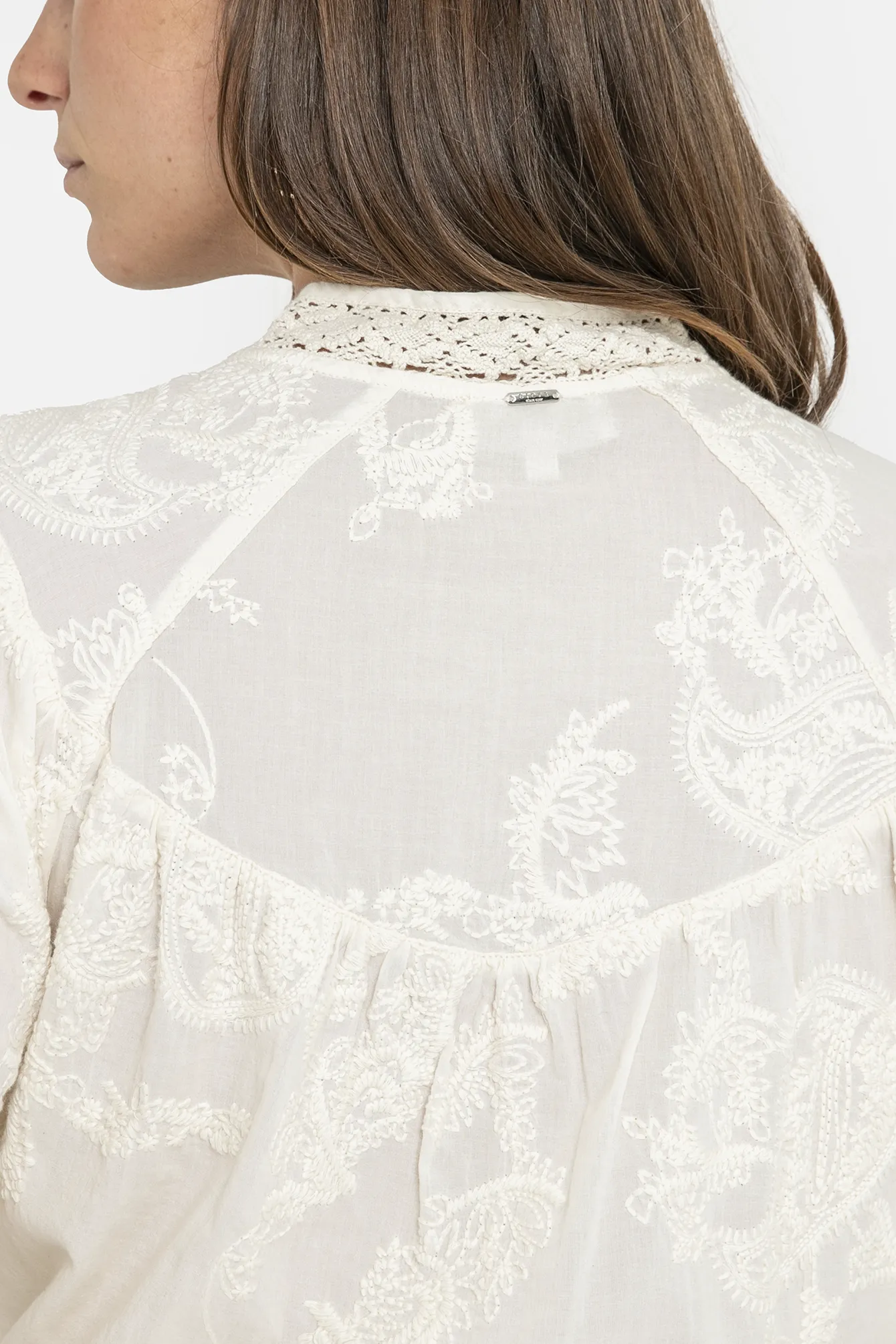 Blouse inspiration victorienne écrue - Image 3