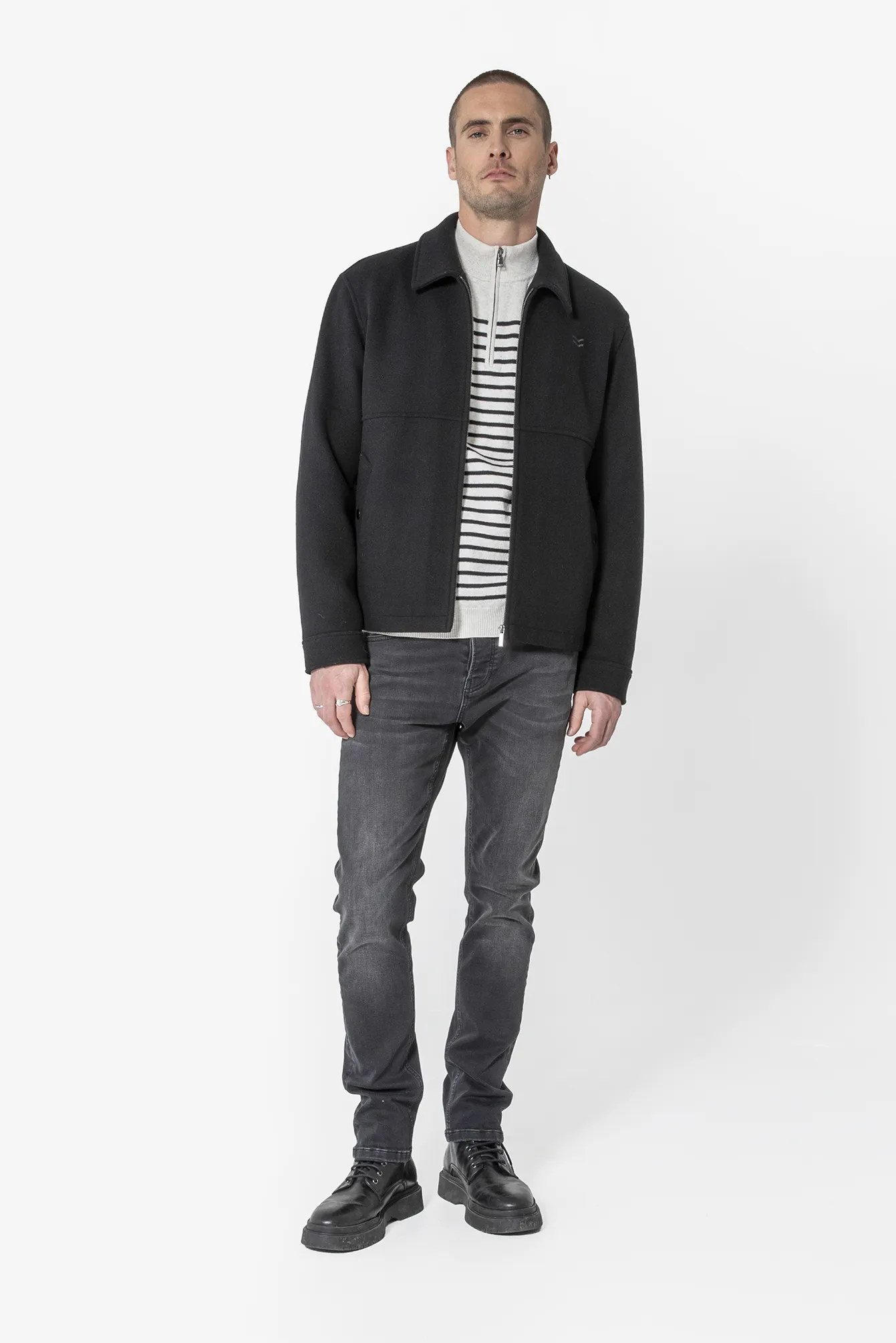 Blouson en drap de laine noir - Image 3
