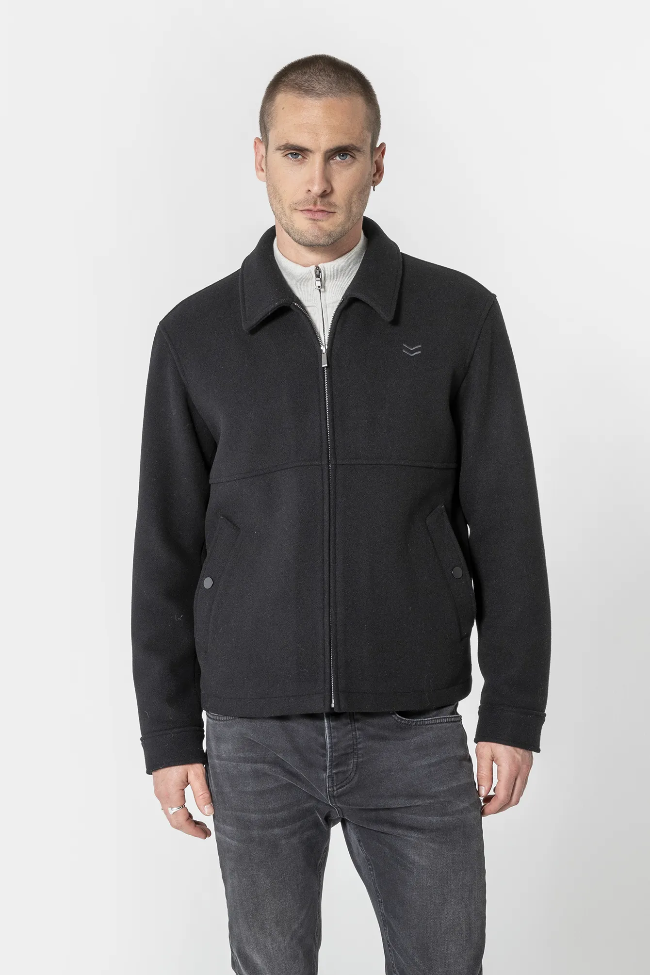 Blouson en drap de laine noir - Image 5