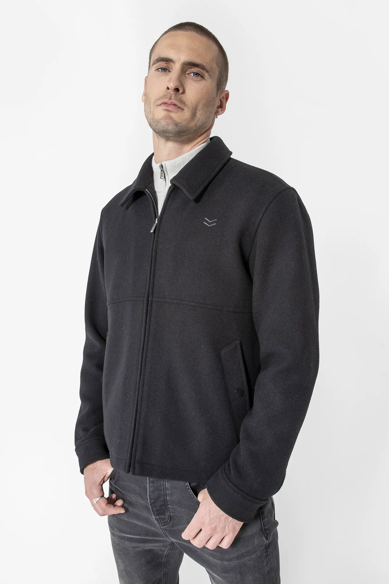 Blouson en drap de laine noir - Image 6