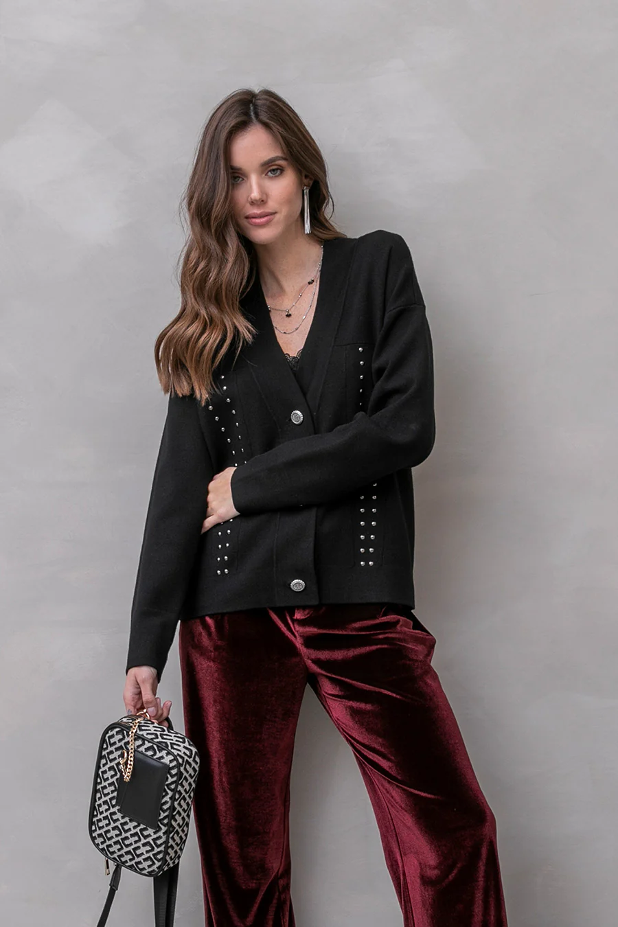 Cardigan coloris noir - Image 4