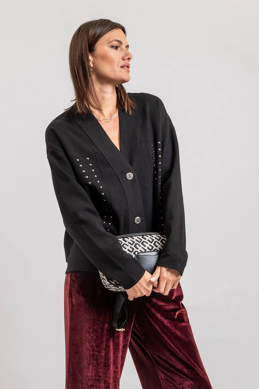 Cardigan coloris noir - Image 5