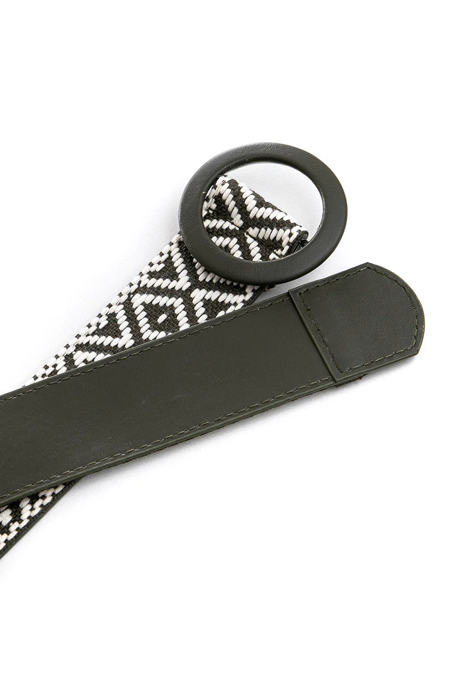 Ceinture bi-matières kaki - Image 3