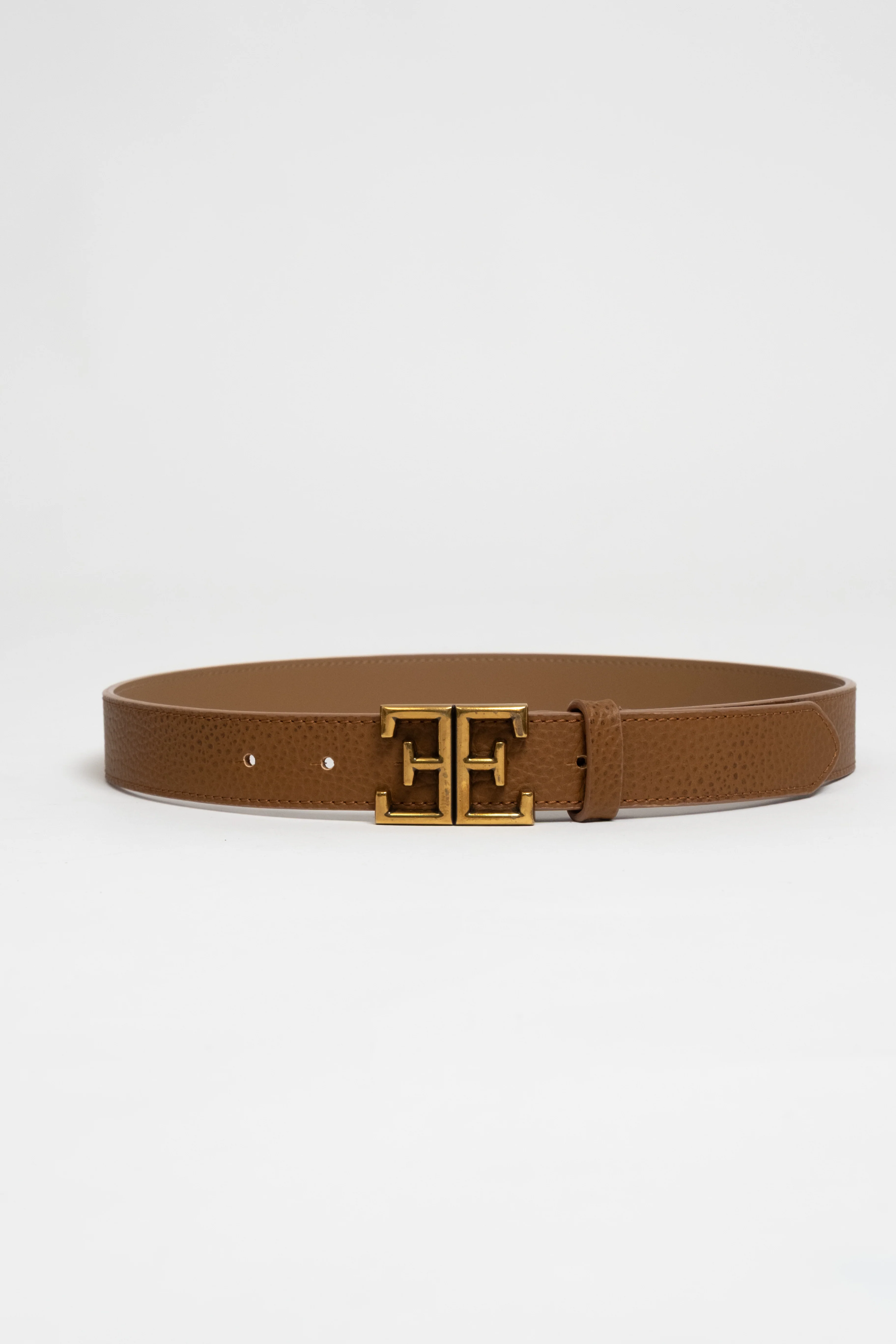 Ceinture camel cuir boucle double E - Image 4