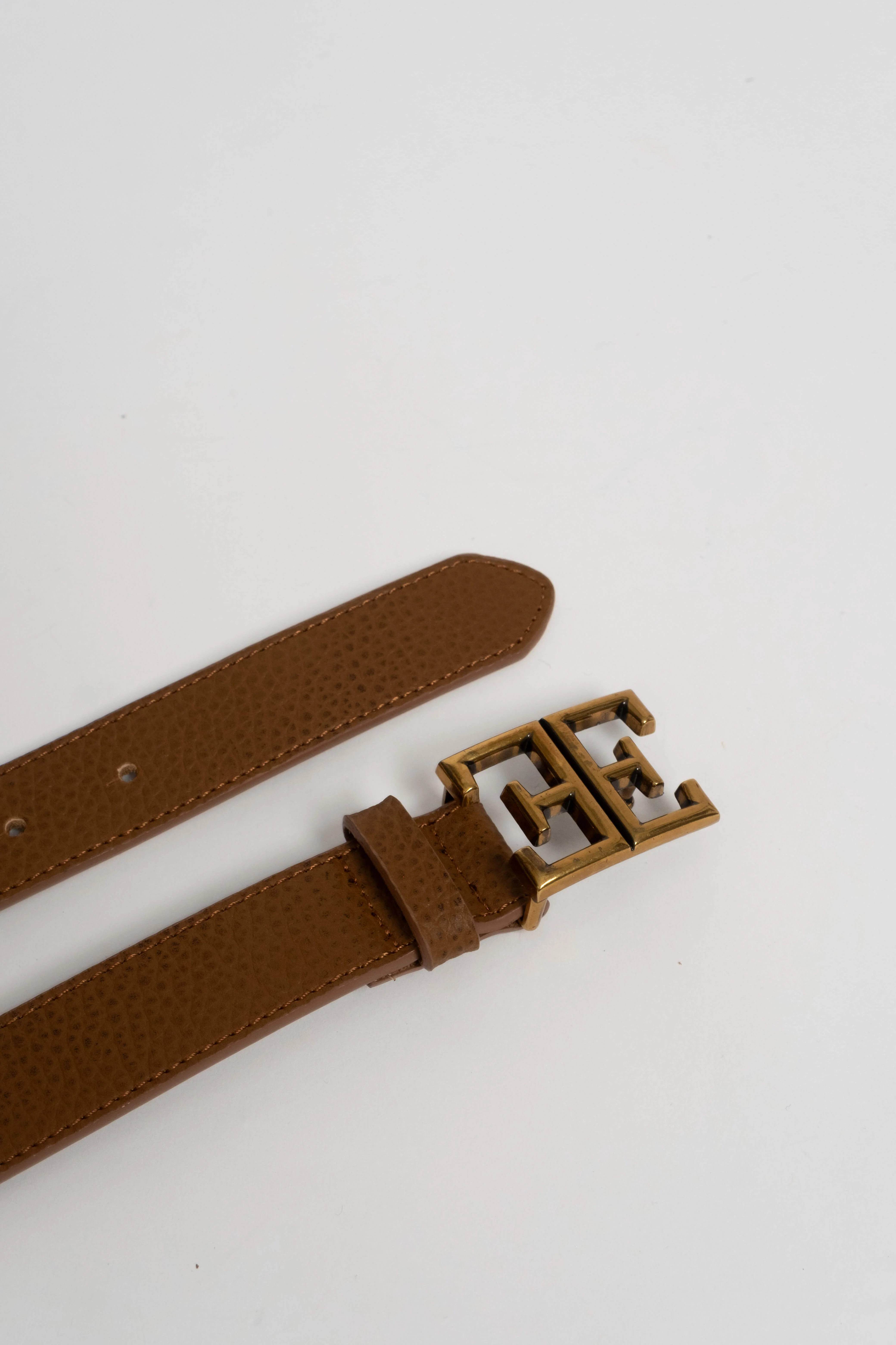 Ceinture camel cuir boucle double E - Image 5