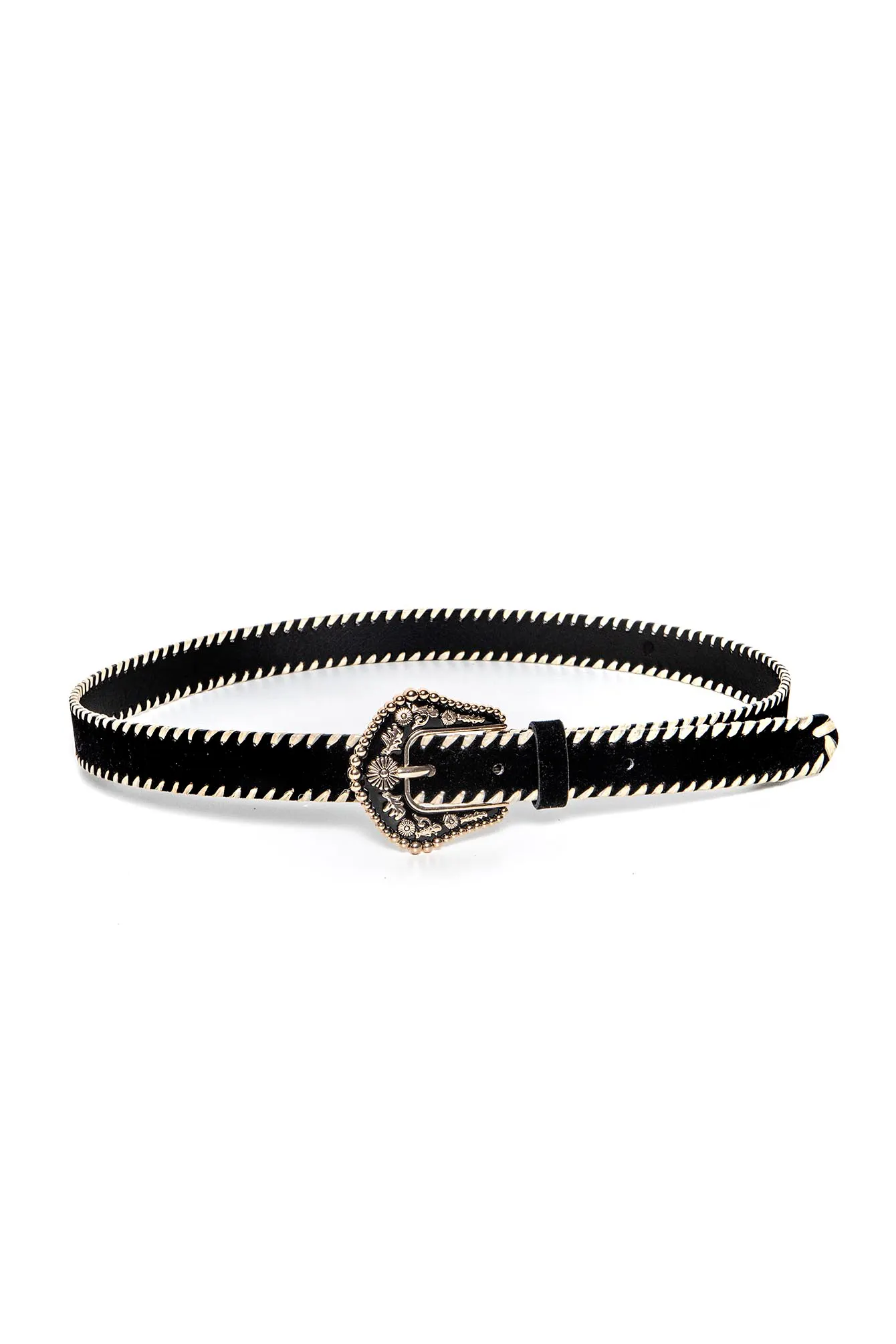 Ceinture velours et raphia noir et écru - Image 4