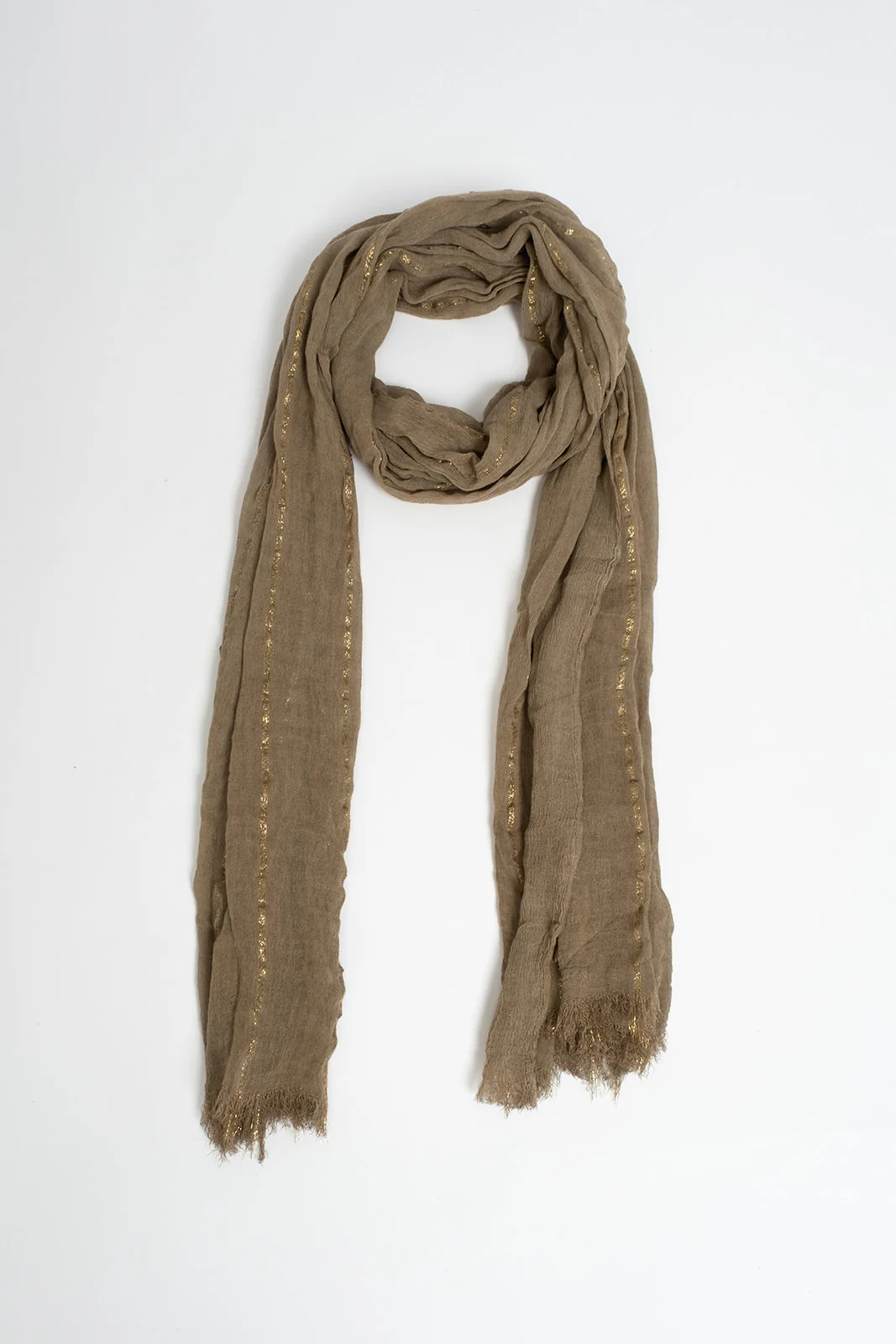 Chèche beige fils lurex doré - Image 3