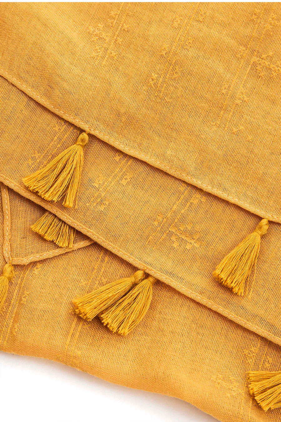 Chèche imprimé ocre - Image 3