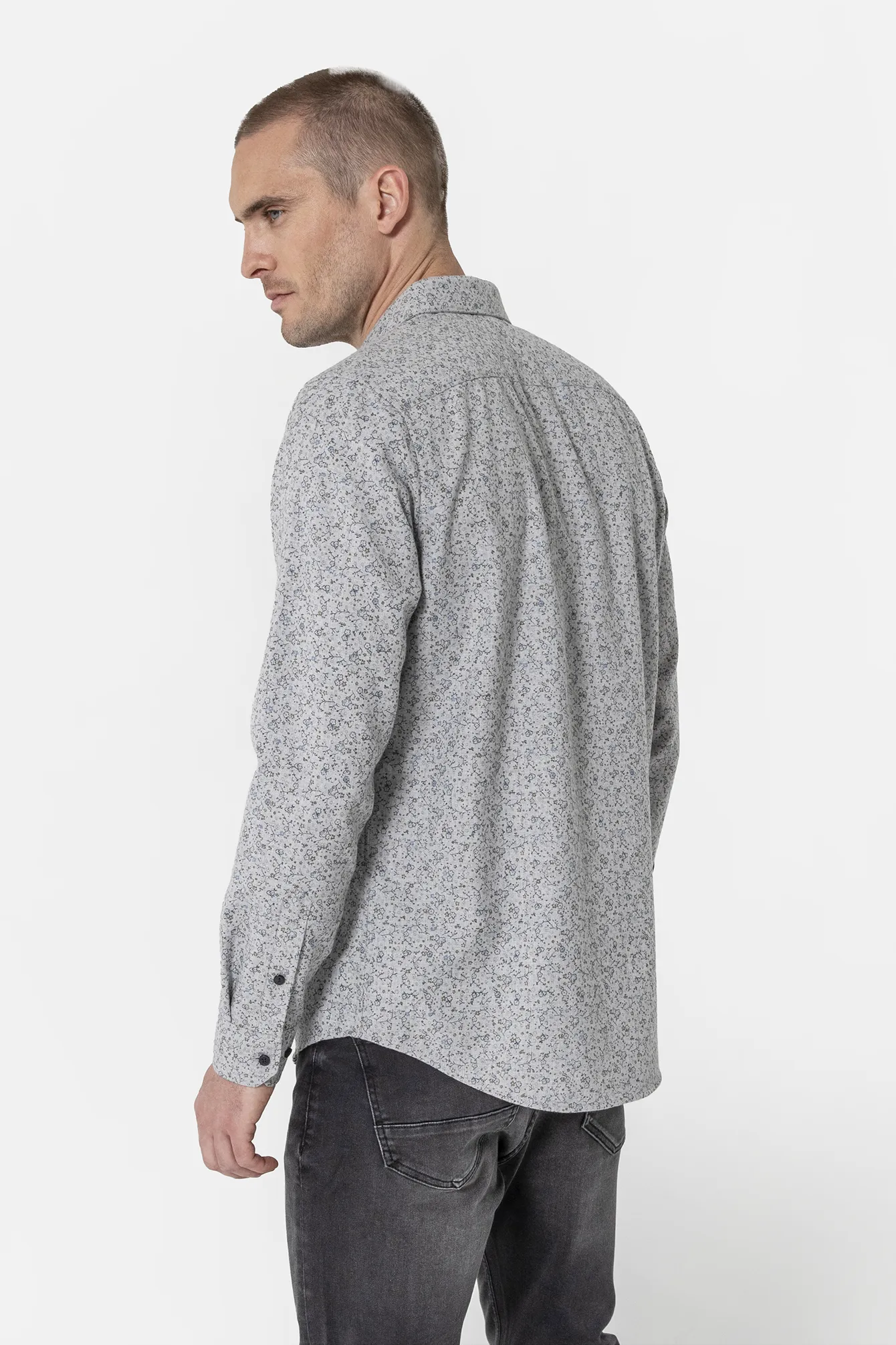 Chemise à motif floral gris - Image 3