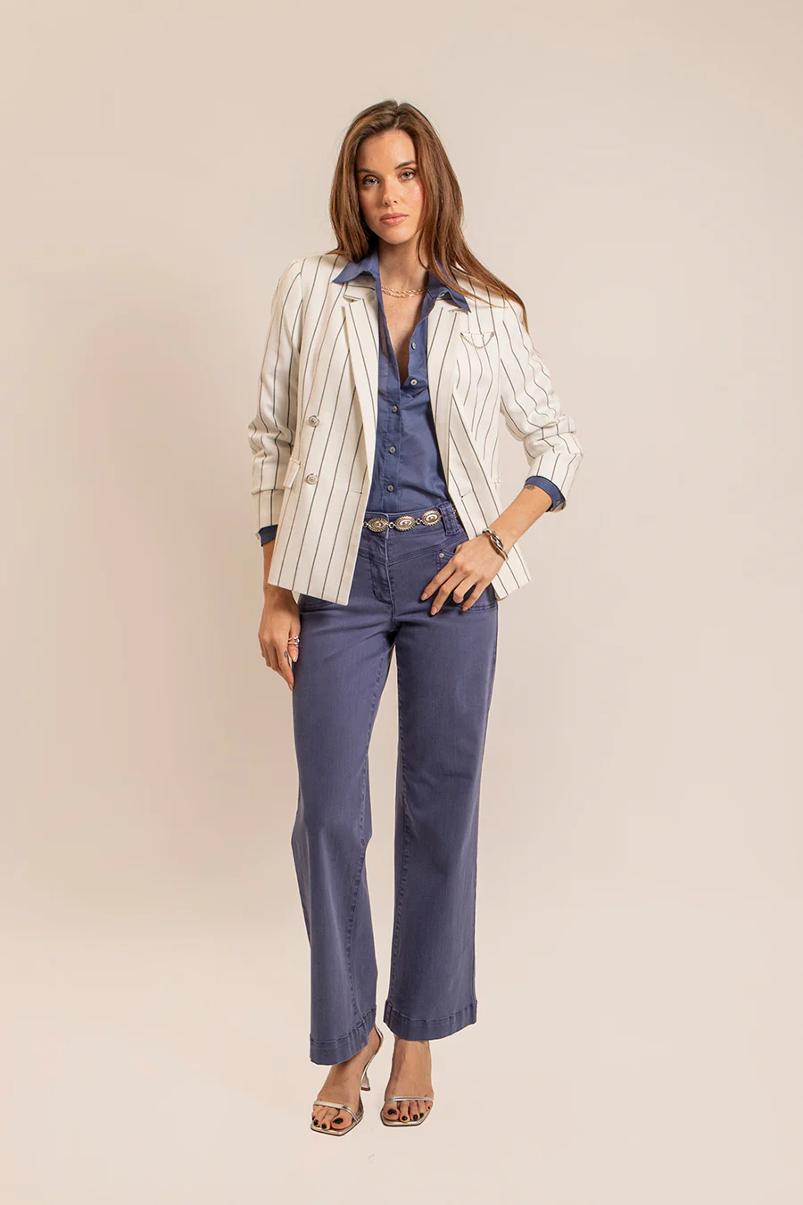 Chemise en coton coloris lavande - Image 3