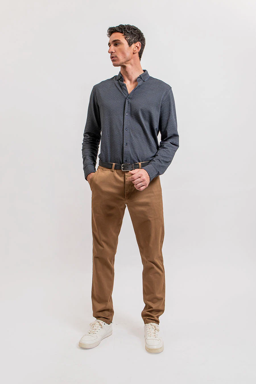 Chemise en maille imprimé bleu - Image 3
