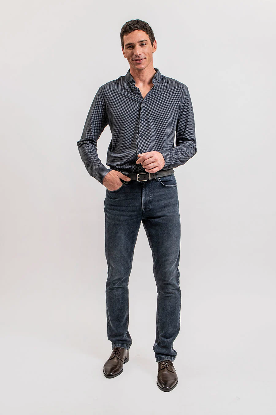 Chemise en maille imprimé bleu - Image 5