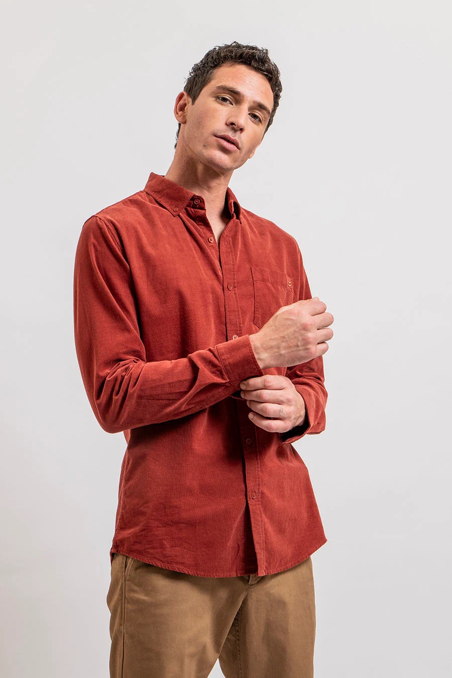 Chemise en velours rouille - Image 6