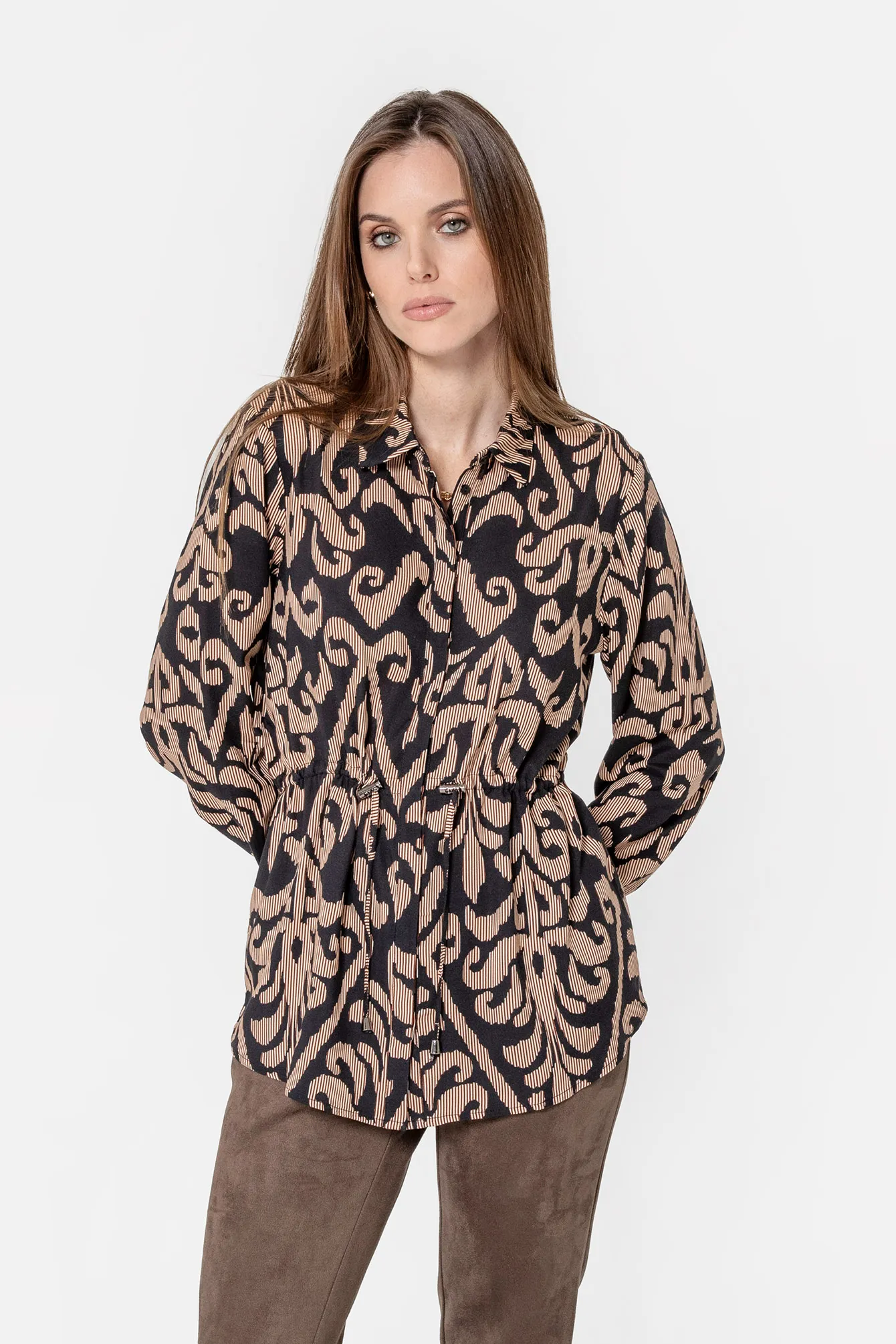 Chemise imprimé baroque noir et bordeaux - Image 3
