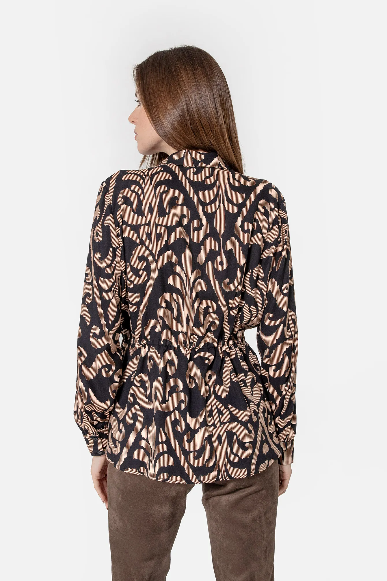 Chemise imprimé baroque noir et bordeaux - Image 5