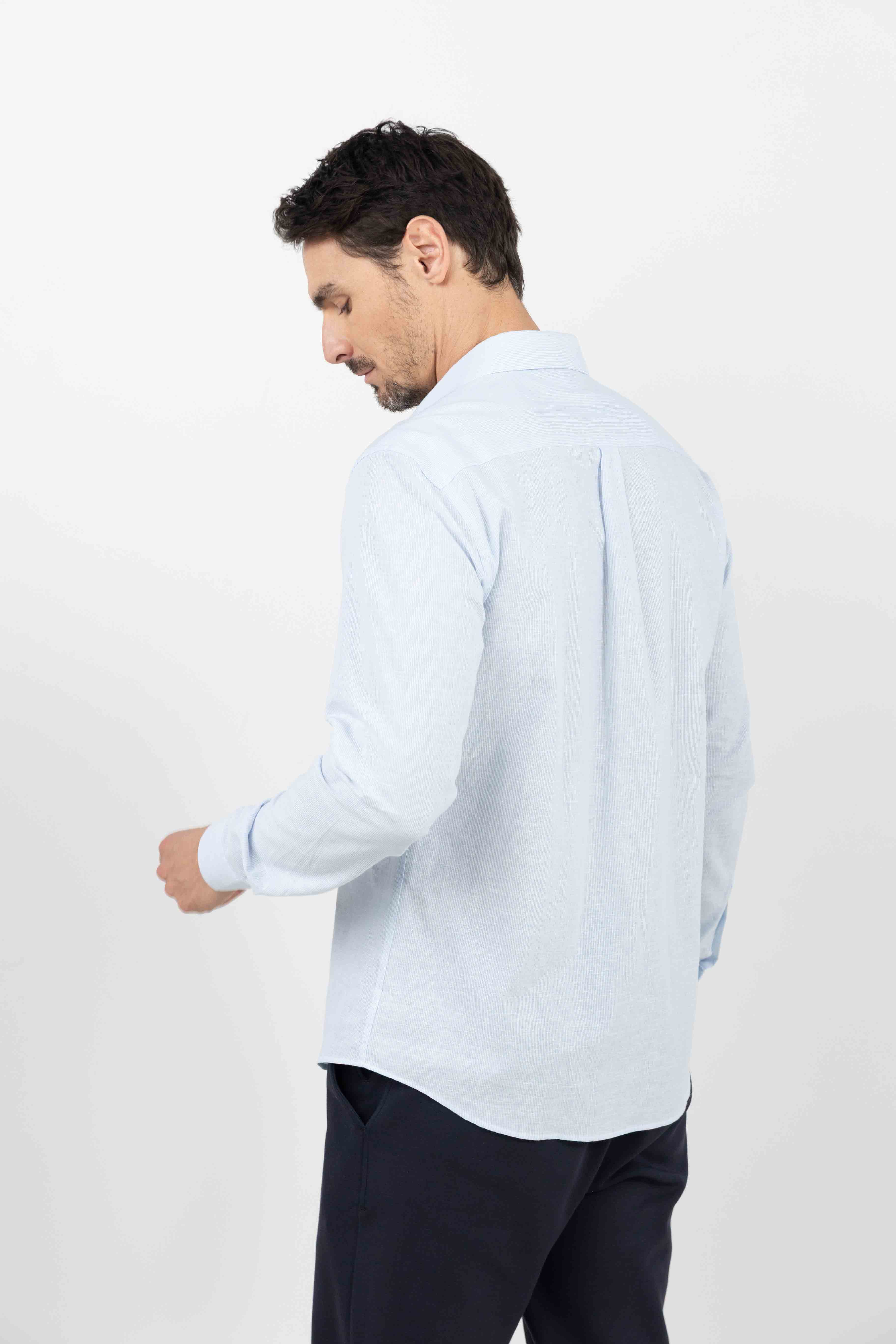Chemise rayée bleu ciel - Image 4