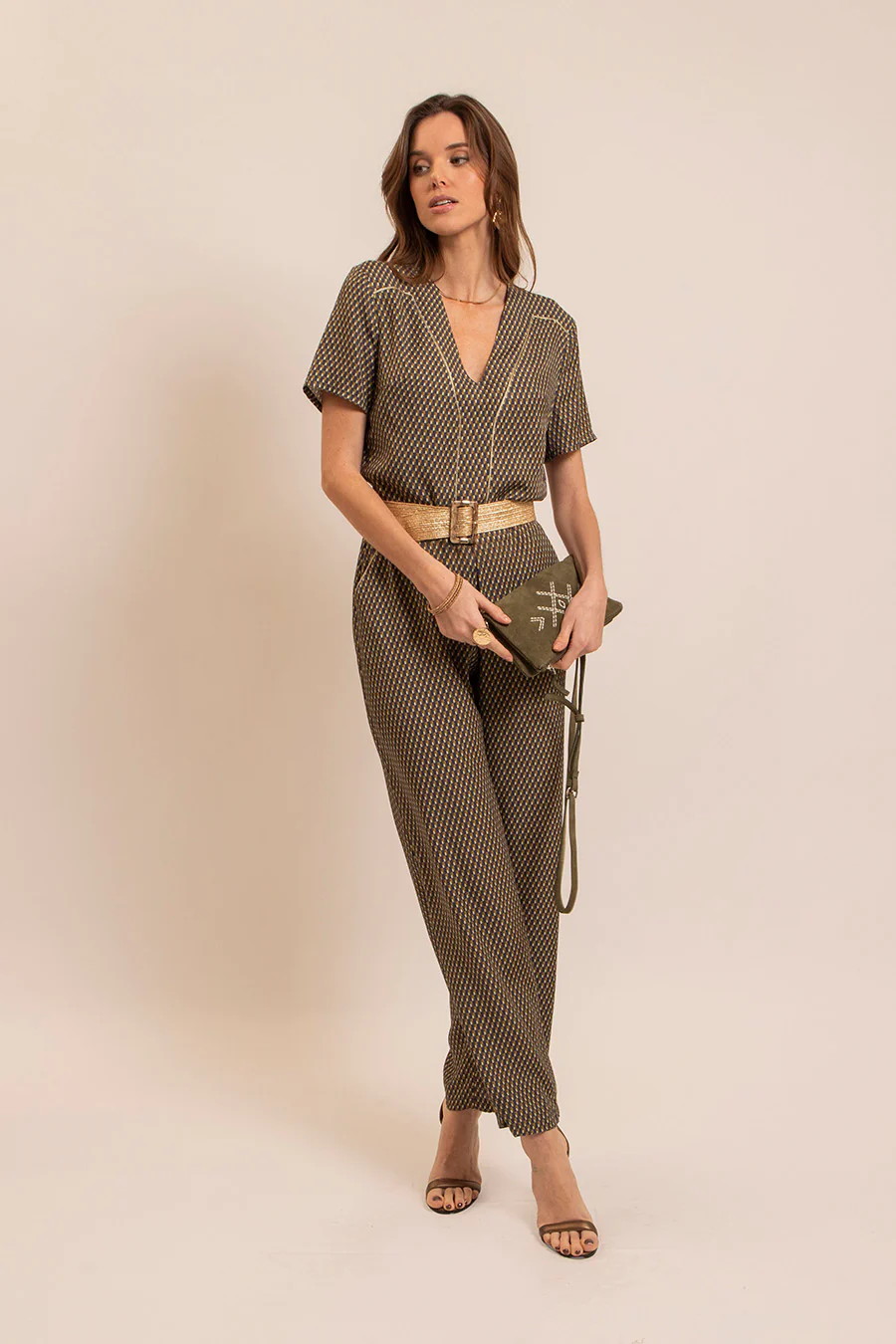 Combipantalon coloris violet et olive - Image 3