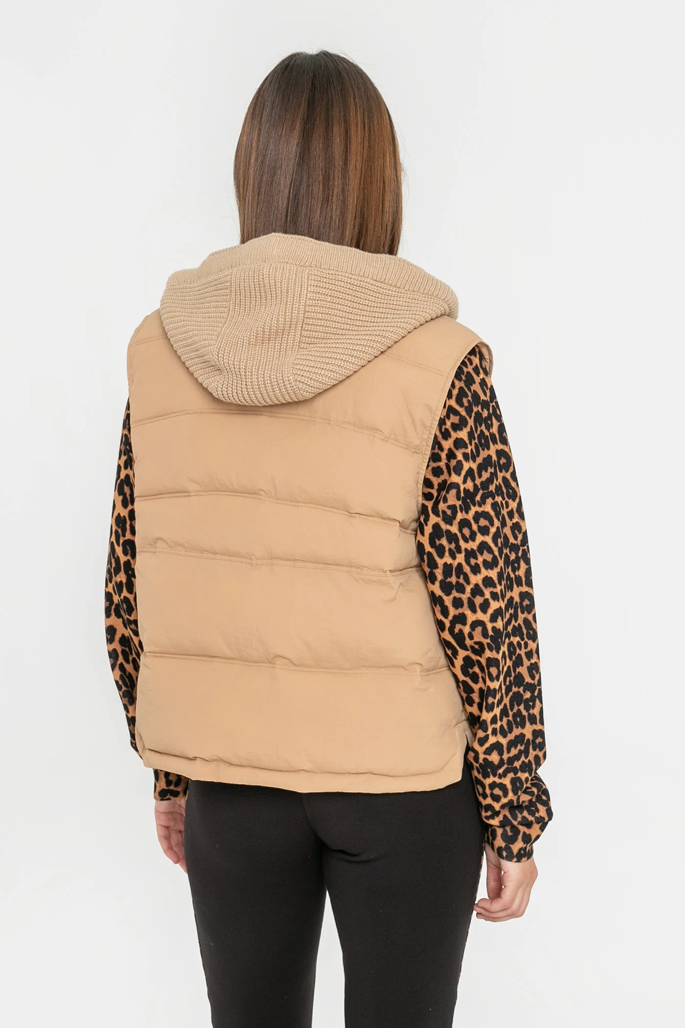 Doudoune sans manches beige - Image 4