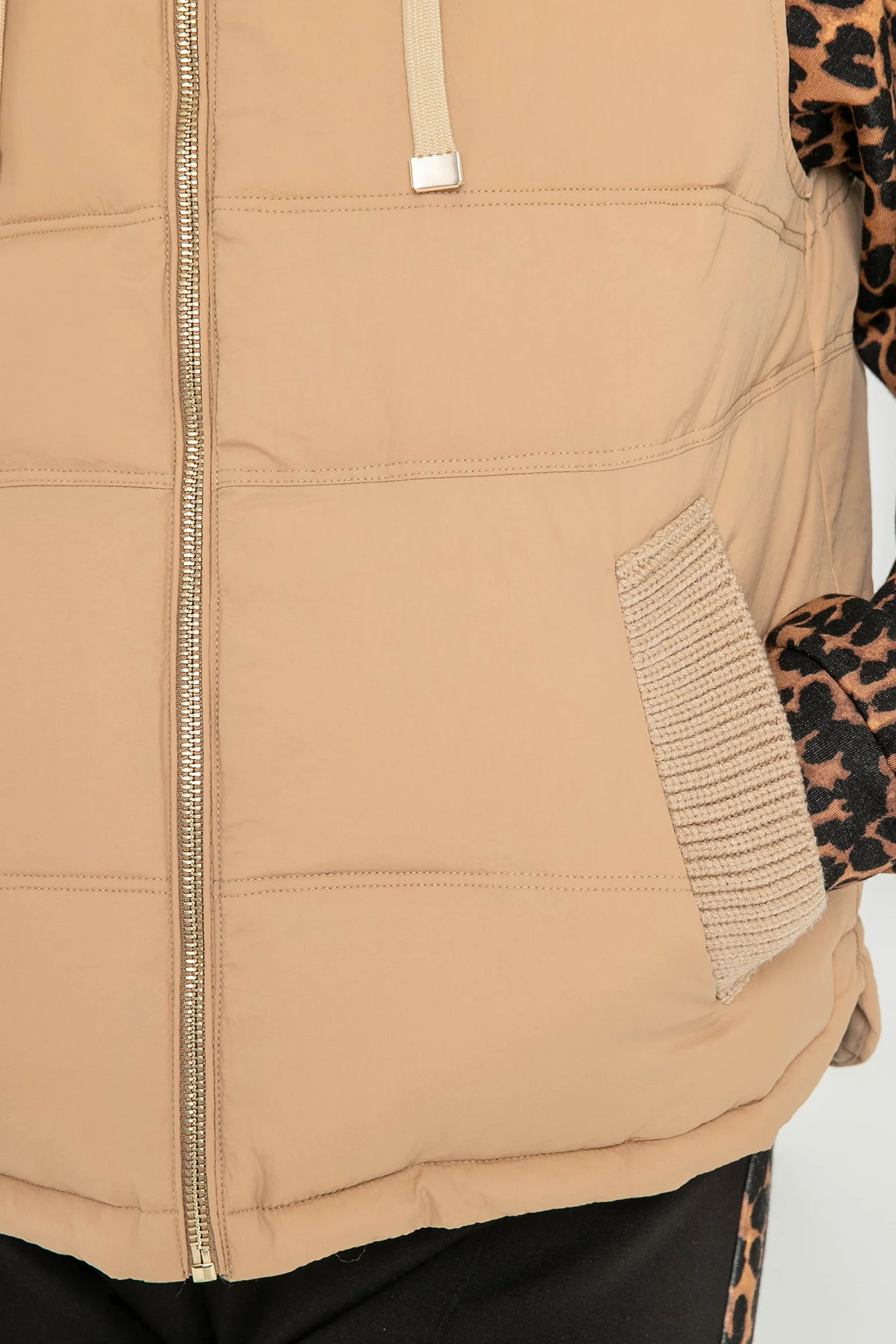 Doudoune sans manches beige - Image 5