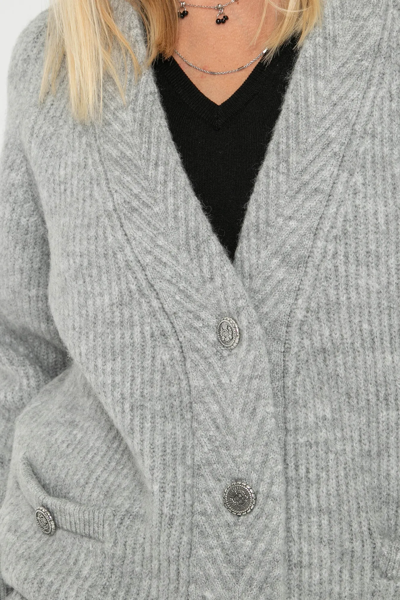 Gilet ample gris perle - Image 2