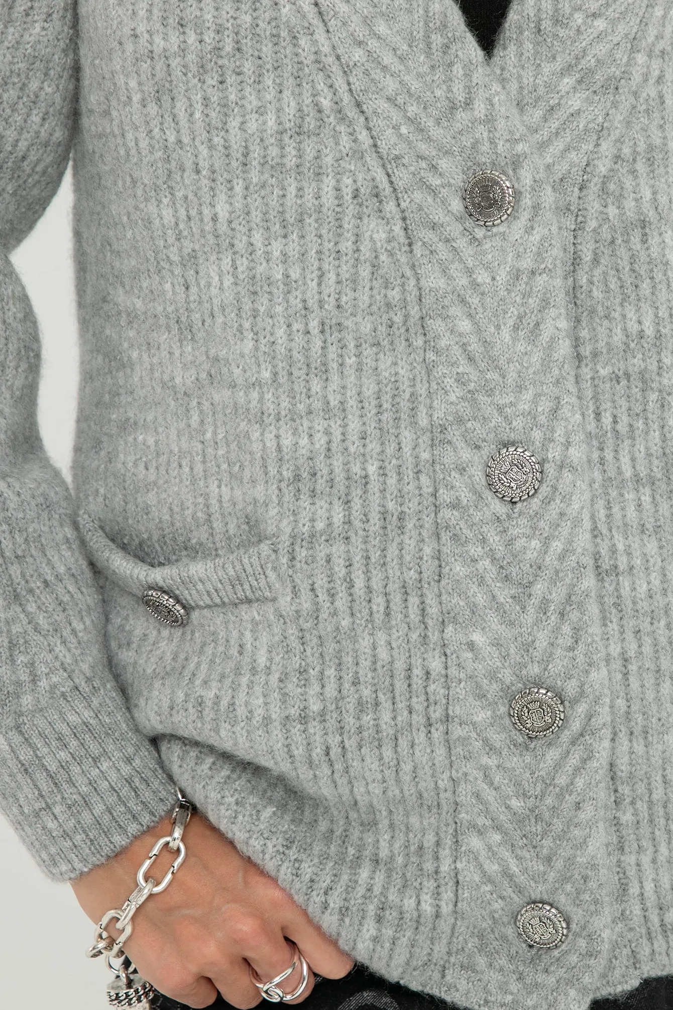 Gilet ample gris perle - Image 3