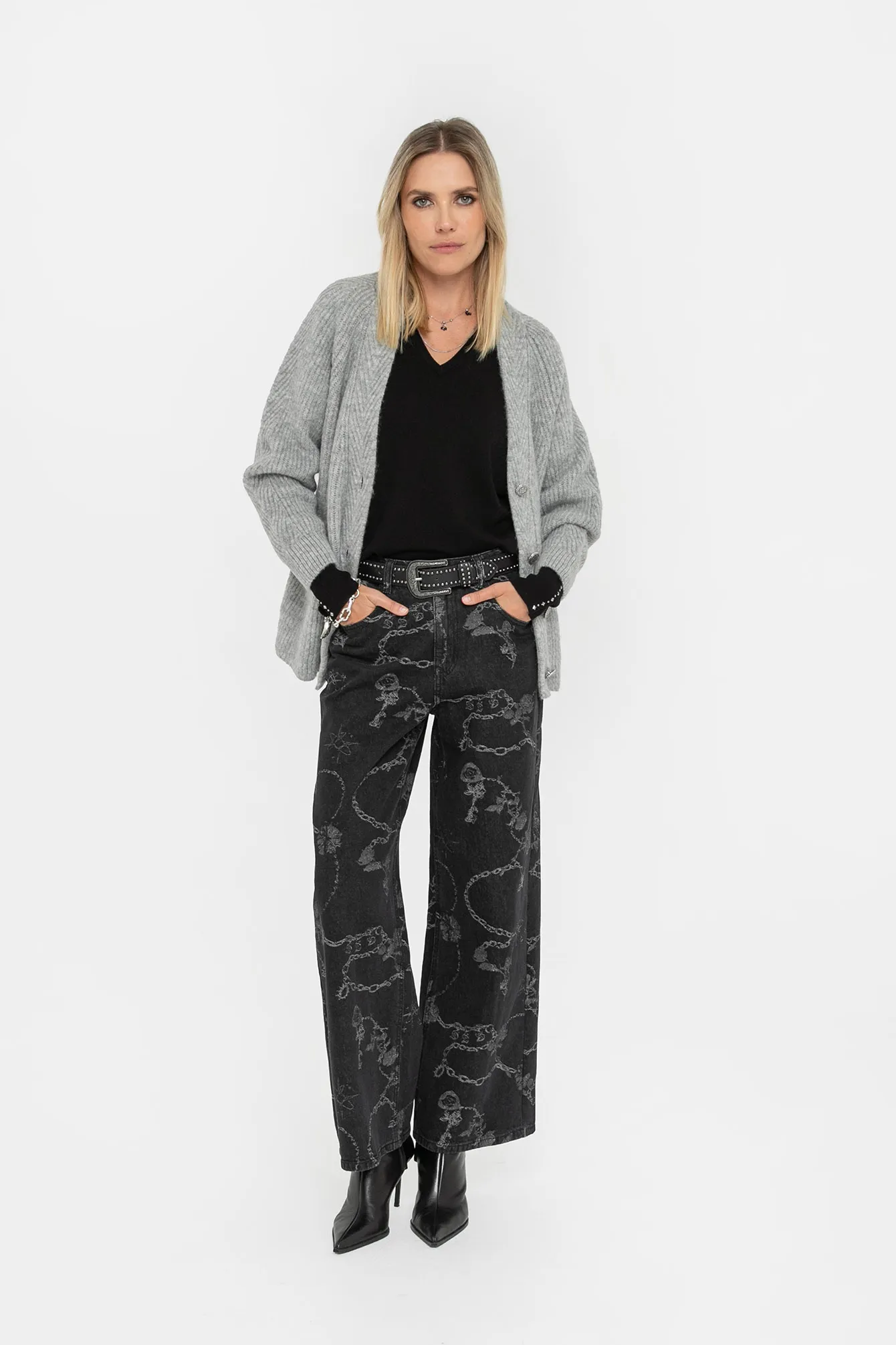Gilet ample gris perle - Image 5