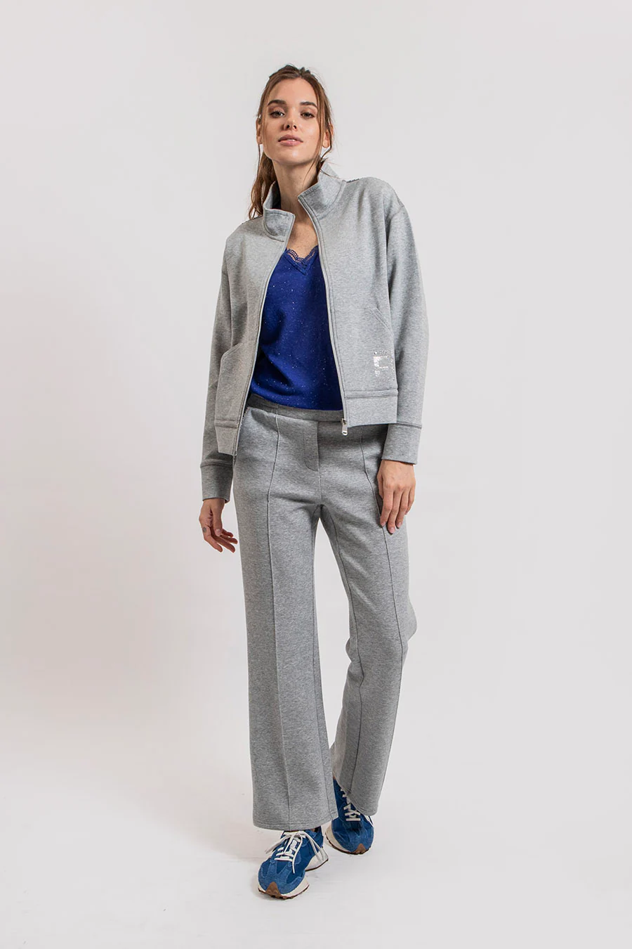 Gilet molleton gris clair chiné - Image 3