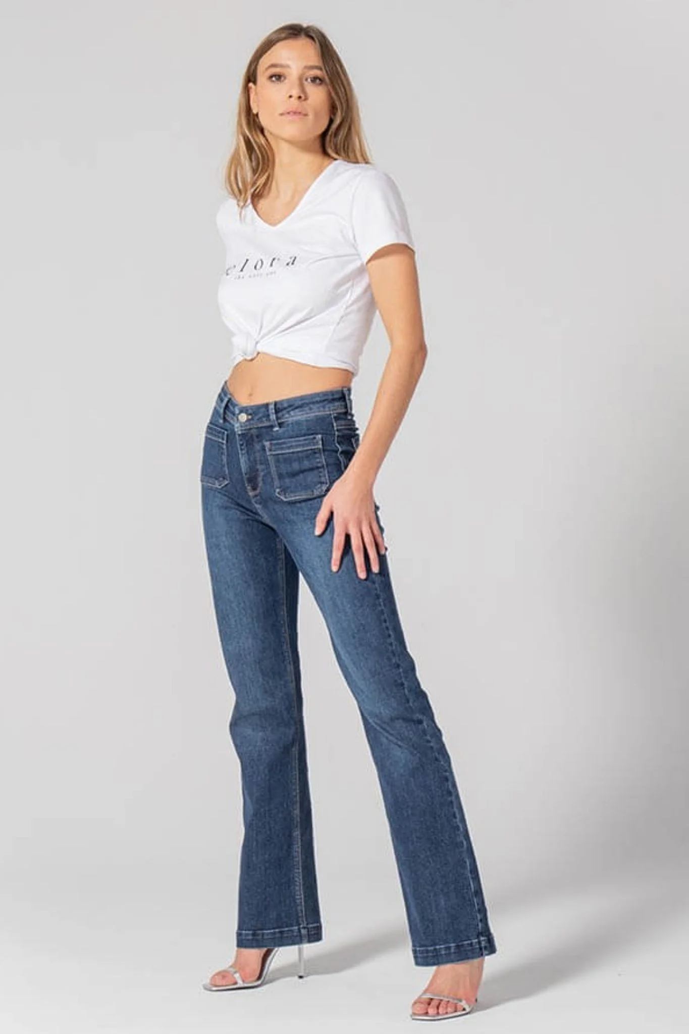 Jean bootcut bleu foncé - Image 3