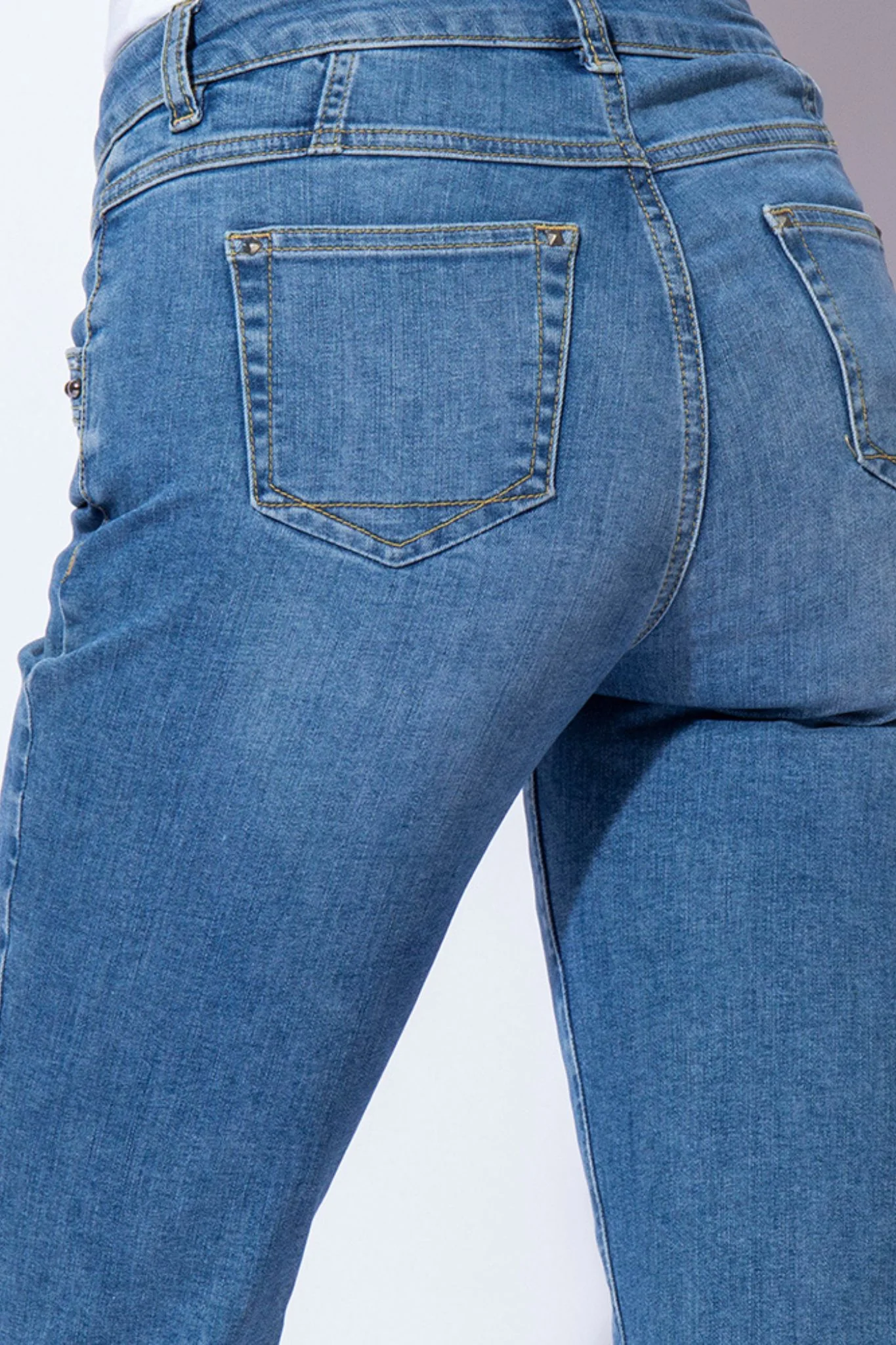 Jean bootcut cropped bleu moyen - Image 3