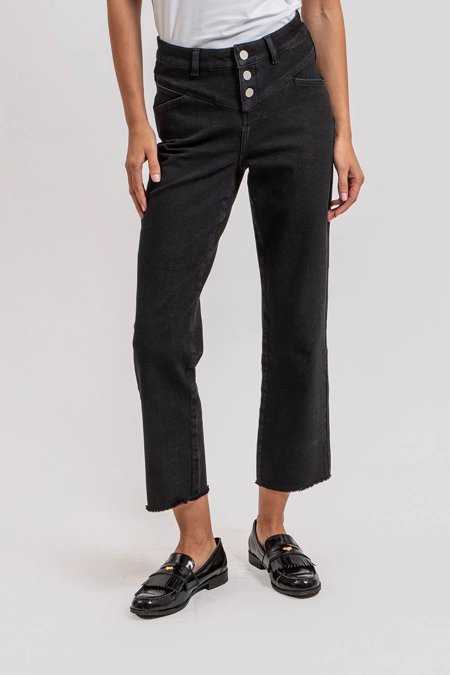 Jean bootcut cropped noir - Image 3