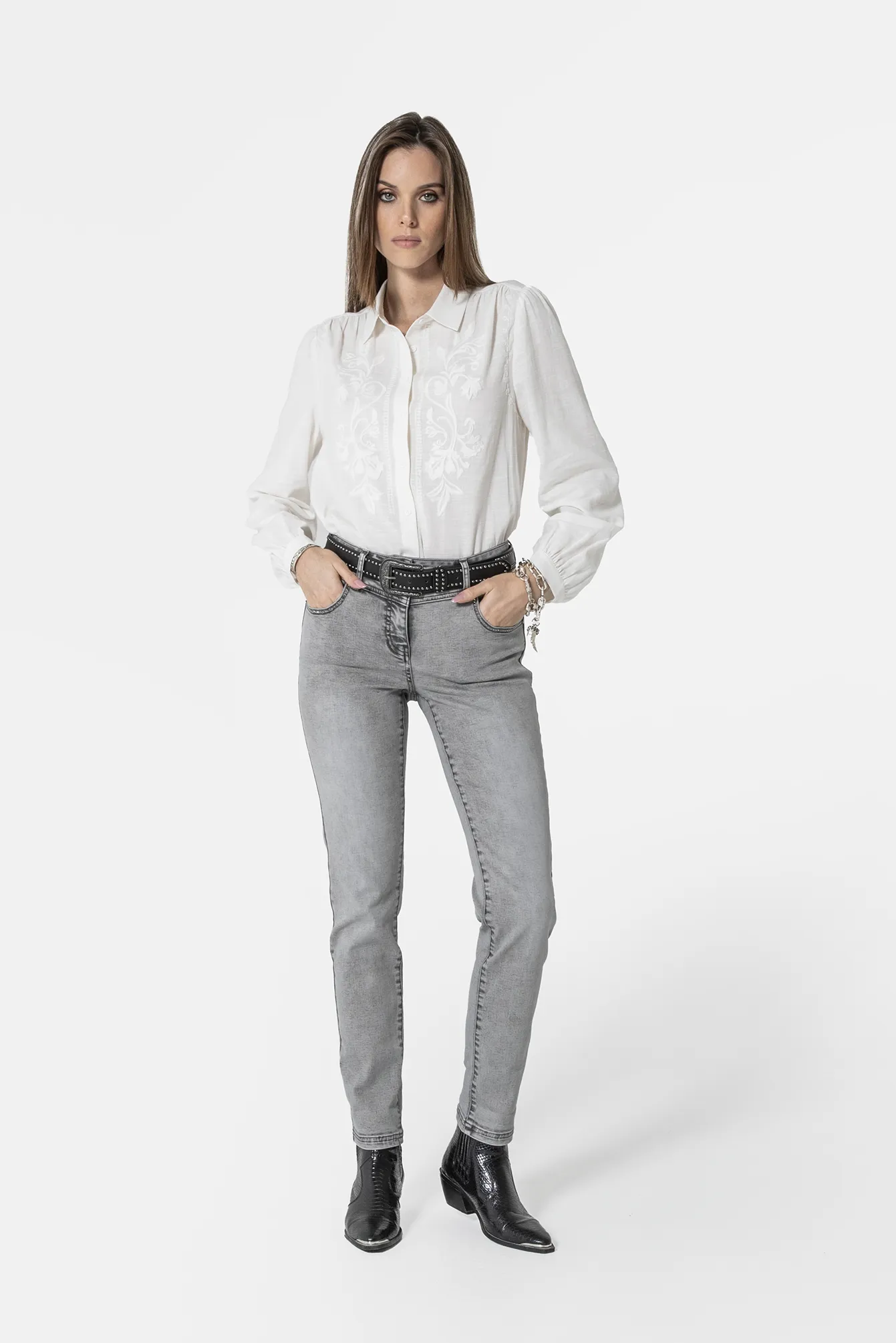 Jean droit gris clair - Image 5