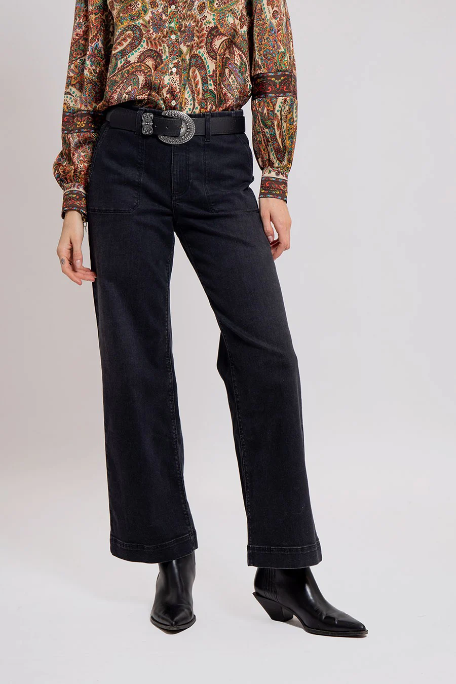 Jean large noir - Image 3
