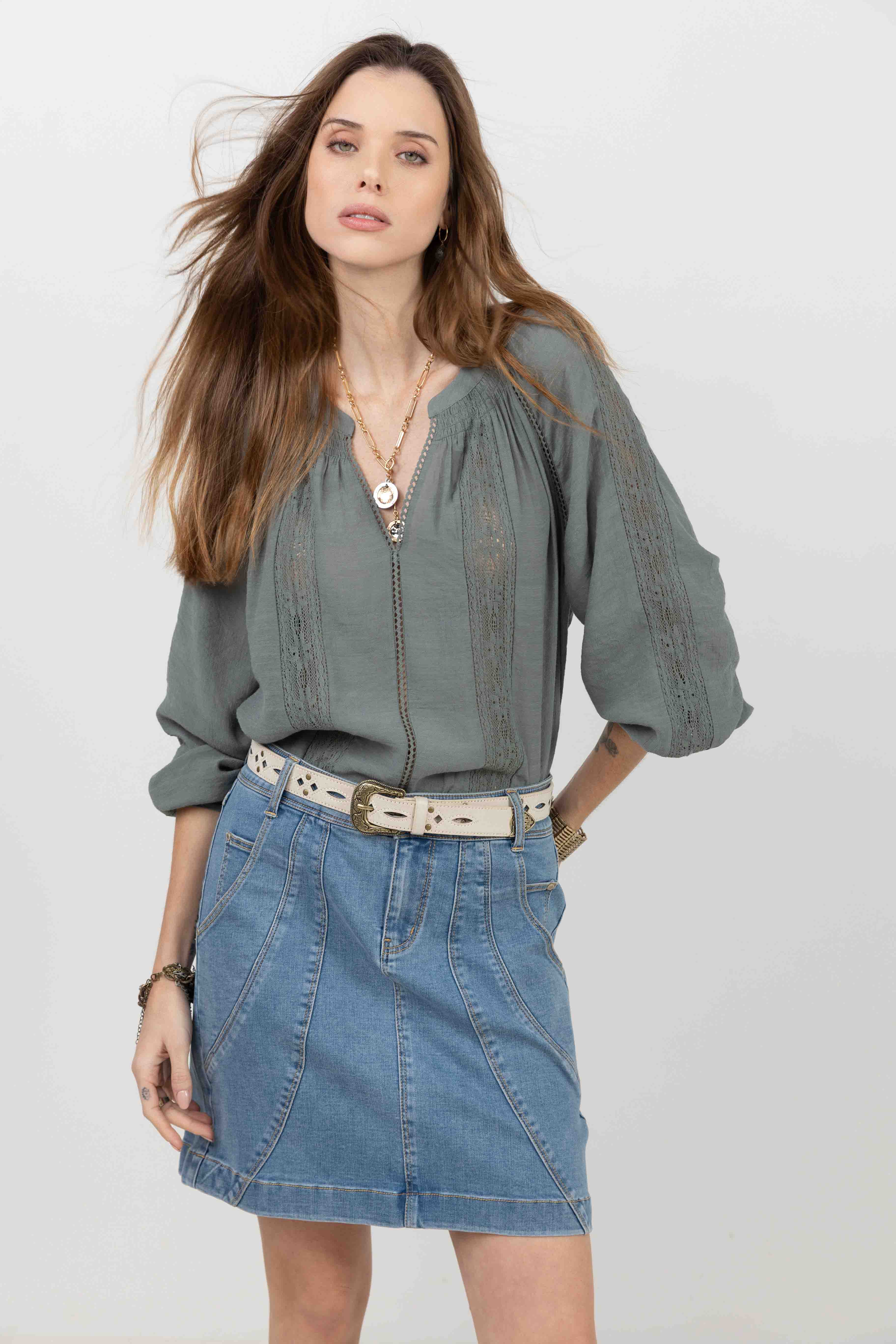Jupe en jean stretch coupe droite - Image 3