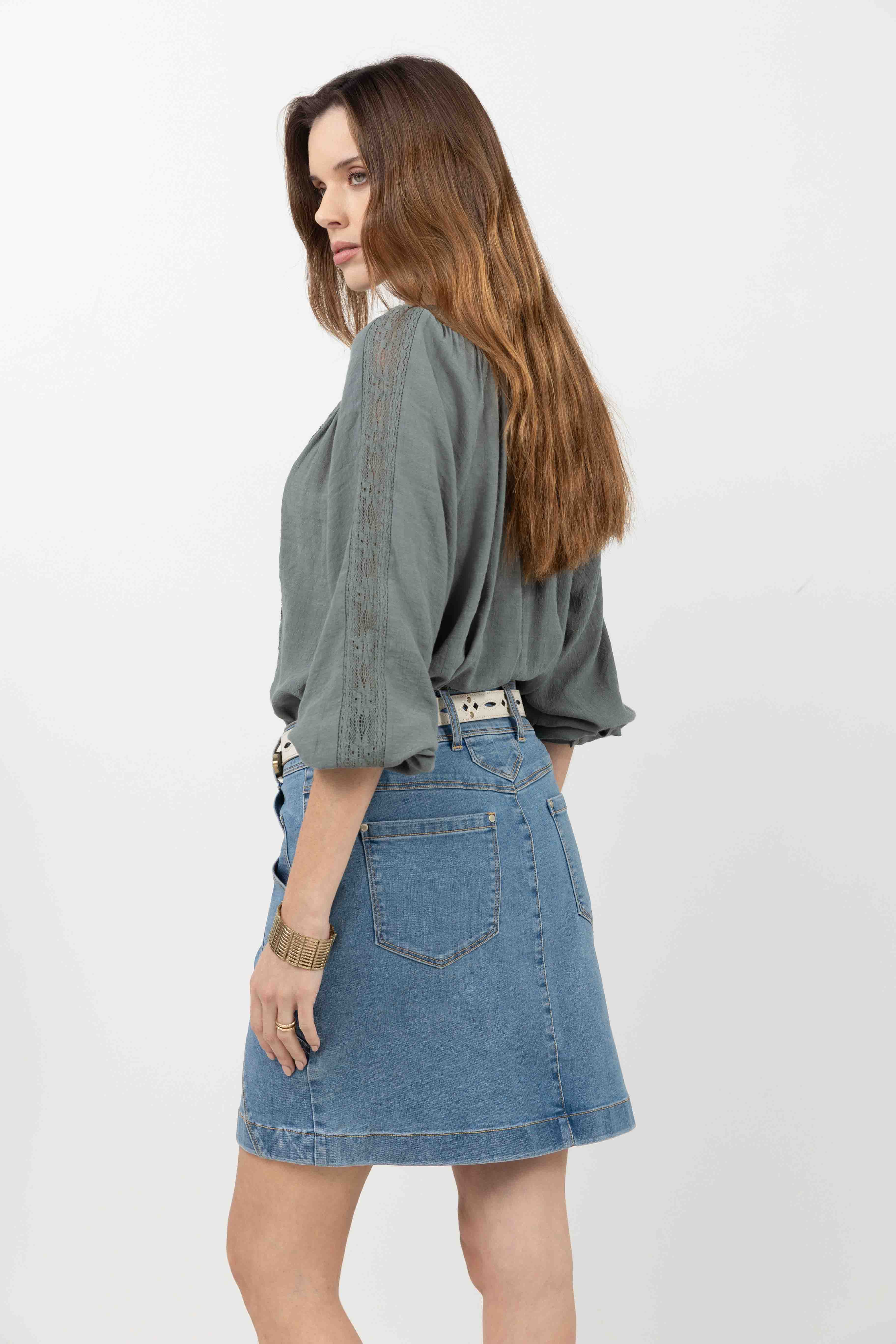 Jupe en jean stretch coupe droite - Image 4