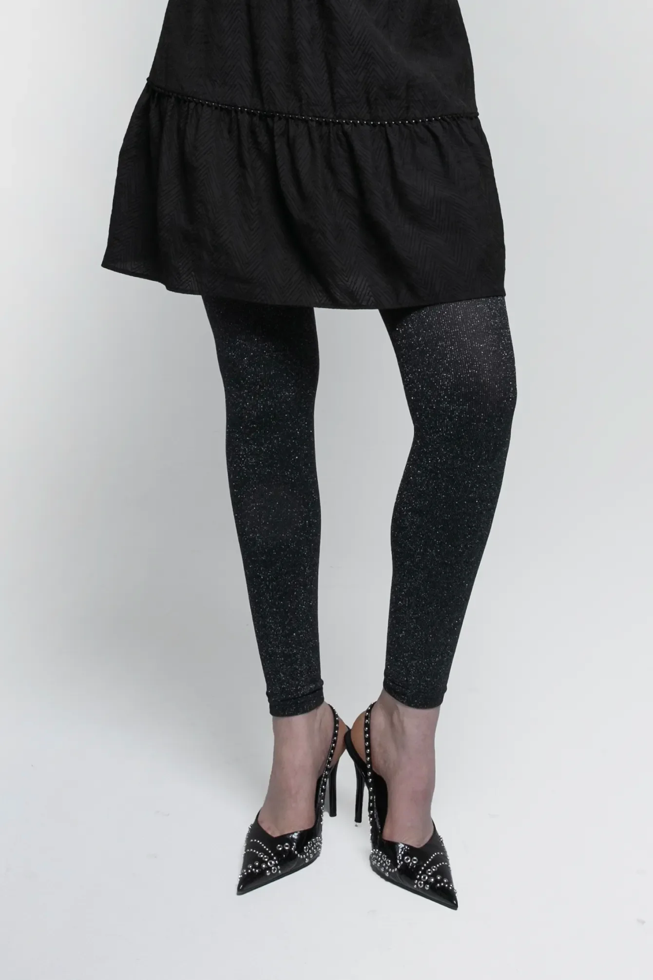 Legging opaque noir métallisé - Image 2
