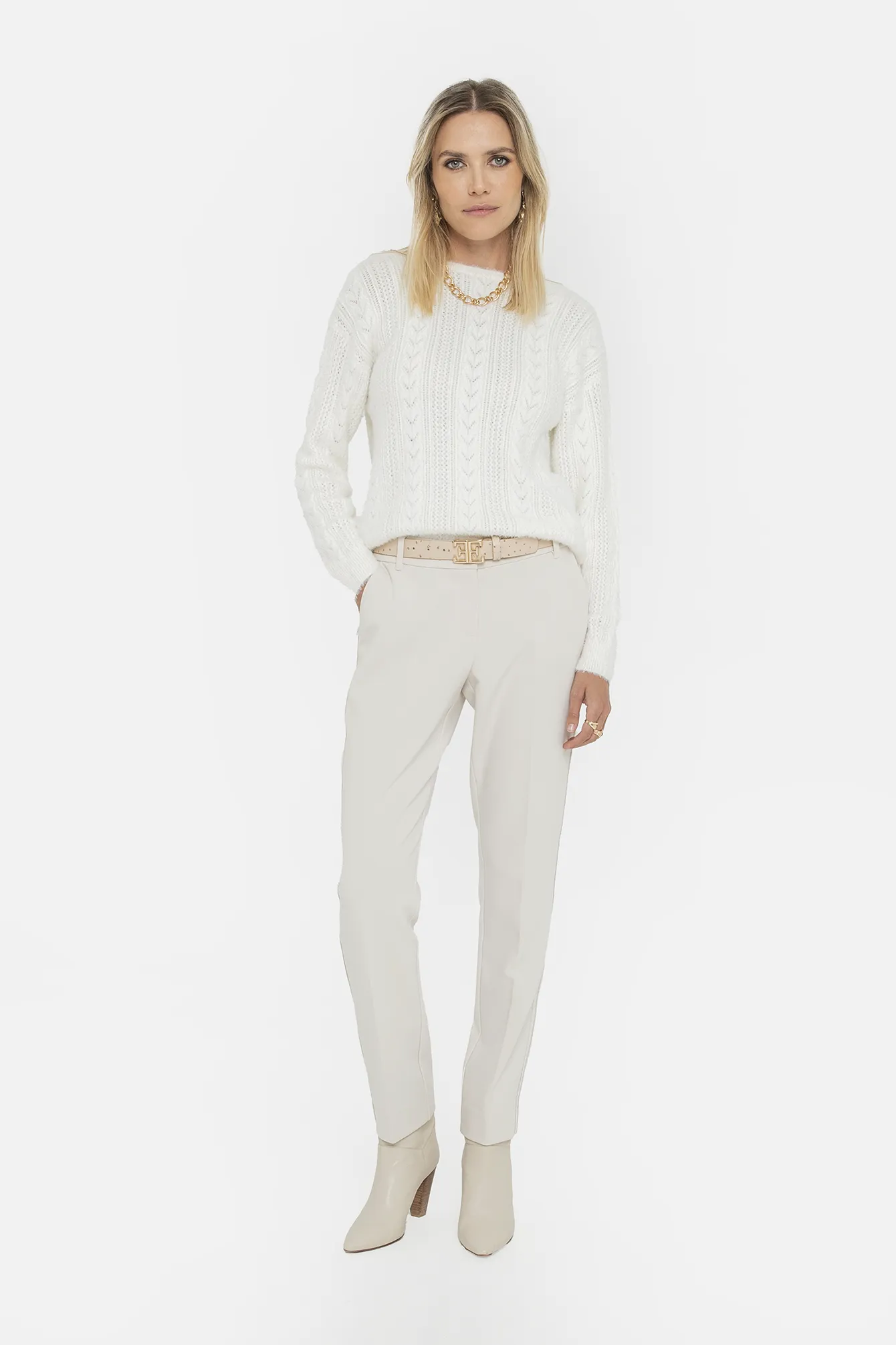 Pantalon cigarette crème - Image 3