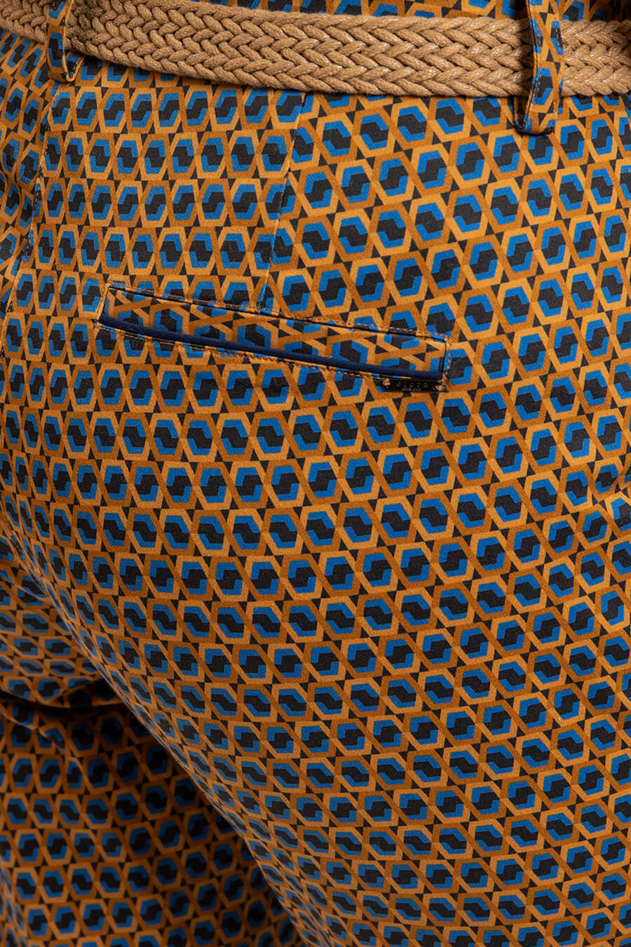 Pantalon cigarette imprimé bleu - Image 3